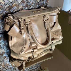 Auth mini Miu Miu Satchel Handbag Leather